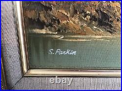 Vintage gilt framed original signed oil painting on Canvas large 36 x 26 inches