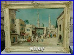 Vintage large old PAINTING oil signed