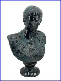 Vtg 1974 Signed Large Caesar Augustus Roman Emperor Plaster Bust Statue 24 T