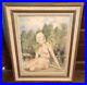 Wagelius Signed Antique Nude Lady Portrait Artist Oil Board Painting Frame Vtg