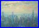 Well listed American Artist Nino Pippa Chicago Skyline Painting COA 18 X 24