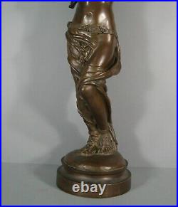 Young Woman Slave Oriental Large Sculpture Antique Bronze Signed Rousseau